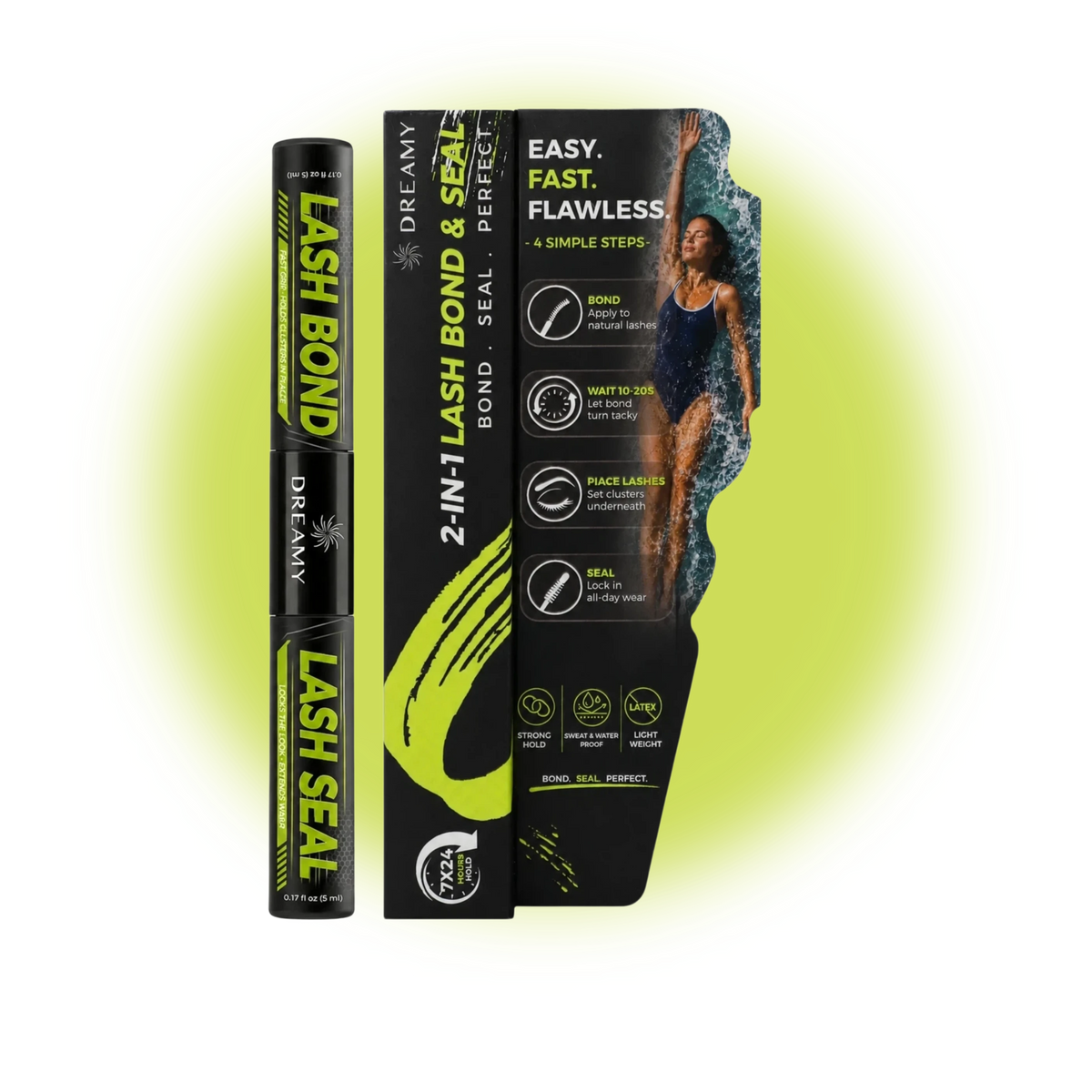 Sports Black 2-in-1 Lash Bond & Seal — 运动黑色睫毛胶