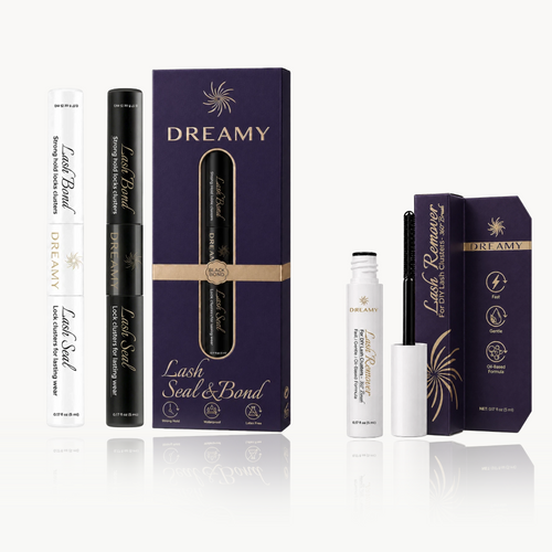 Black and clear lash bond, seal and remover set