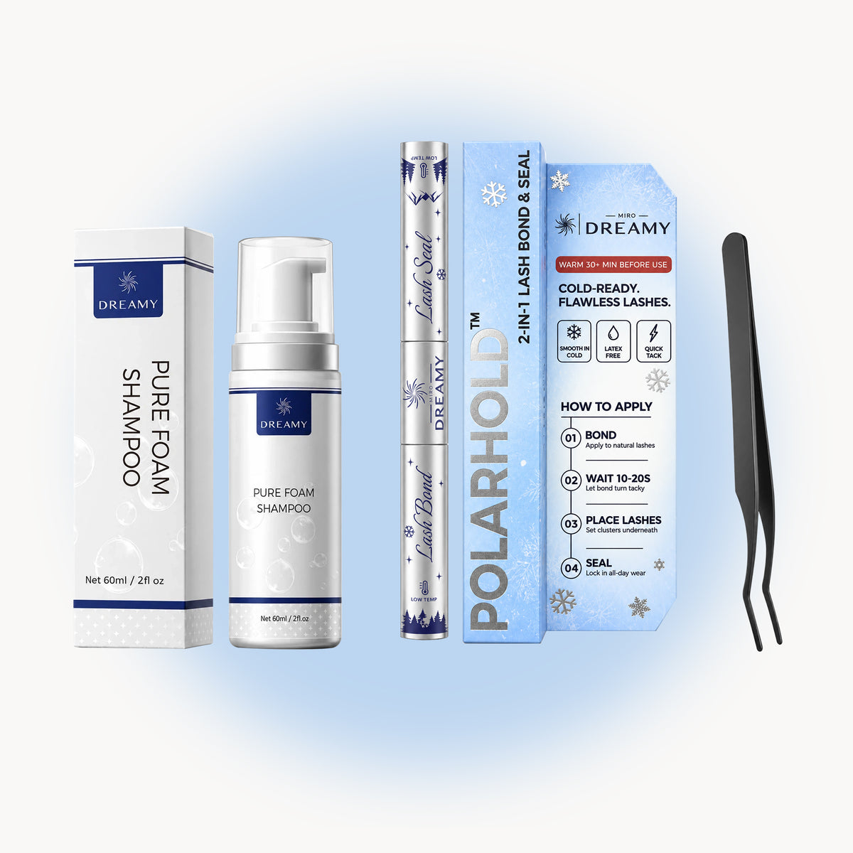 Basic - POLARHOLD Lash Bond Complete Care Kit — 基础款冬季睫毛胶全流程护理套装