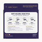 MIRO DREAMY Princess 3D Cluster Lashes back packaging with application instructions and key features