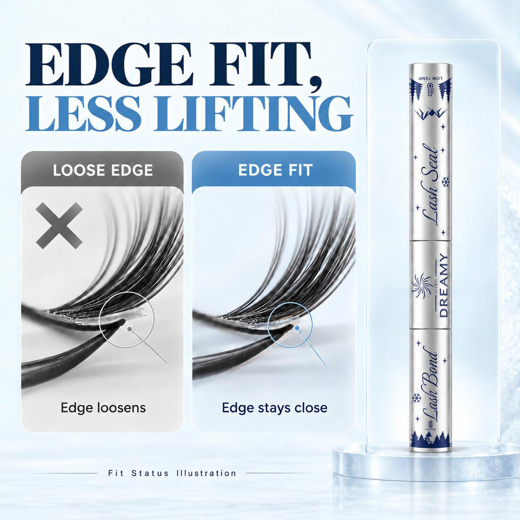 POLARHOLD Lash Bond - Edge Fit vs Loose Edge illustration