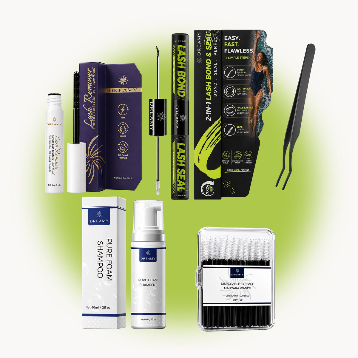 Plus - Sports Black Lash Bond Complete Care Kit — 进阶款运动黑色睫毛胶全流程护理套装